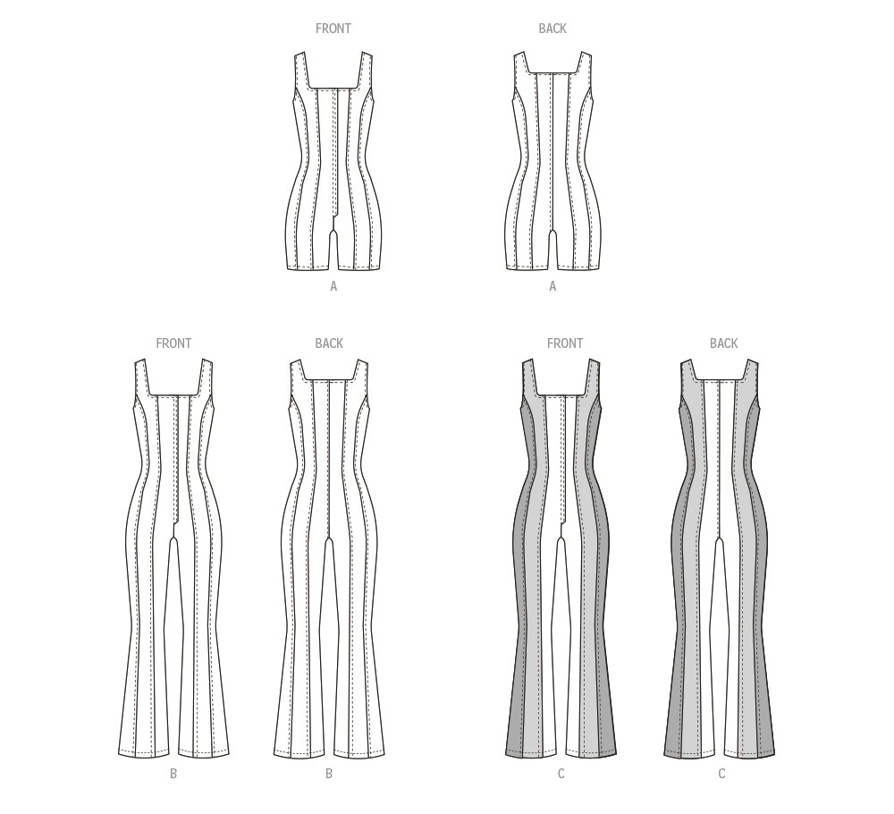 Patron McCall's n°8514 - Barboteuse et combinaisons style corset