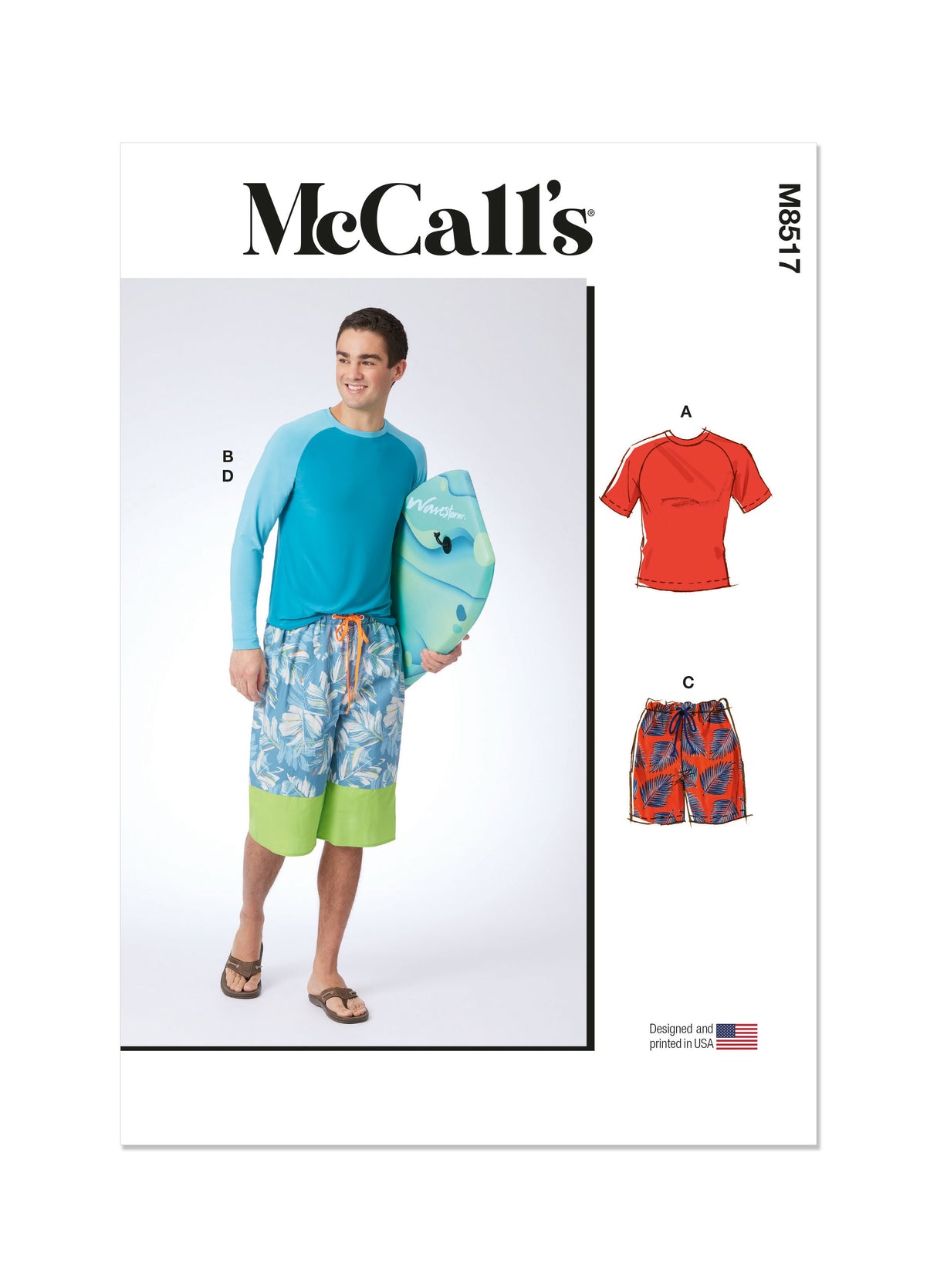Patron McCall's n°8517 - Rashguards et shorts pour hommes