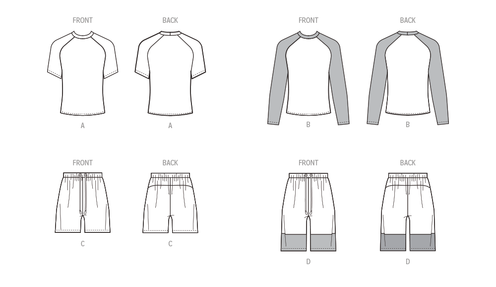 Patron McCall's n°8517 - Rashguards et shorts pour hommes