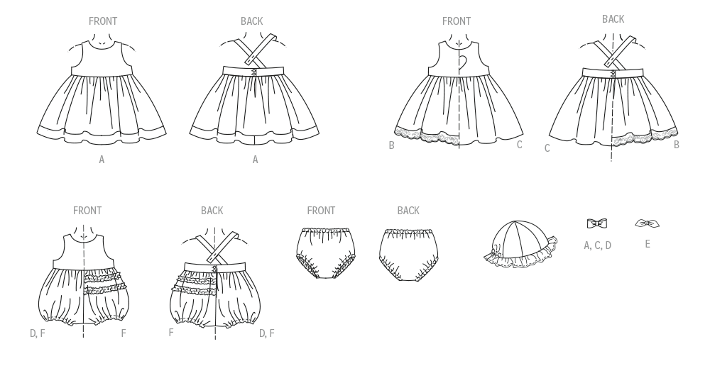 Patron McCall's n°8519 - Robe et barboteuse pour fillettes