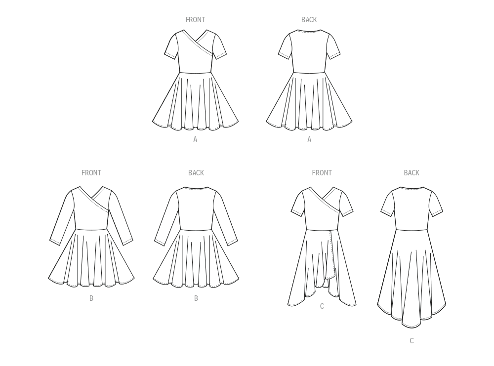 Patron McCall's n°8520 - Robe cache-cœur pour fillettes
