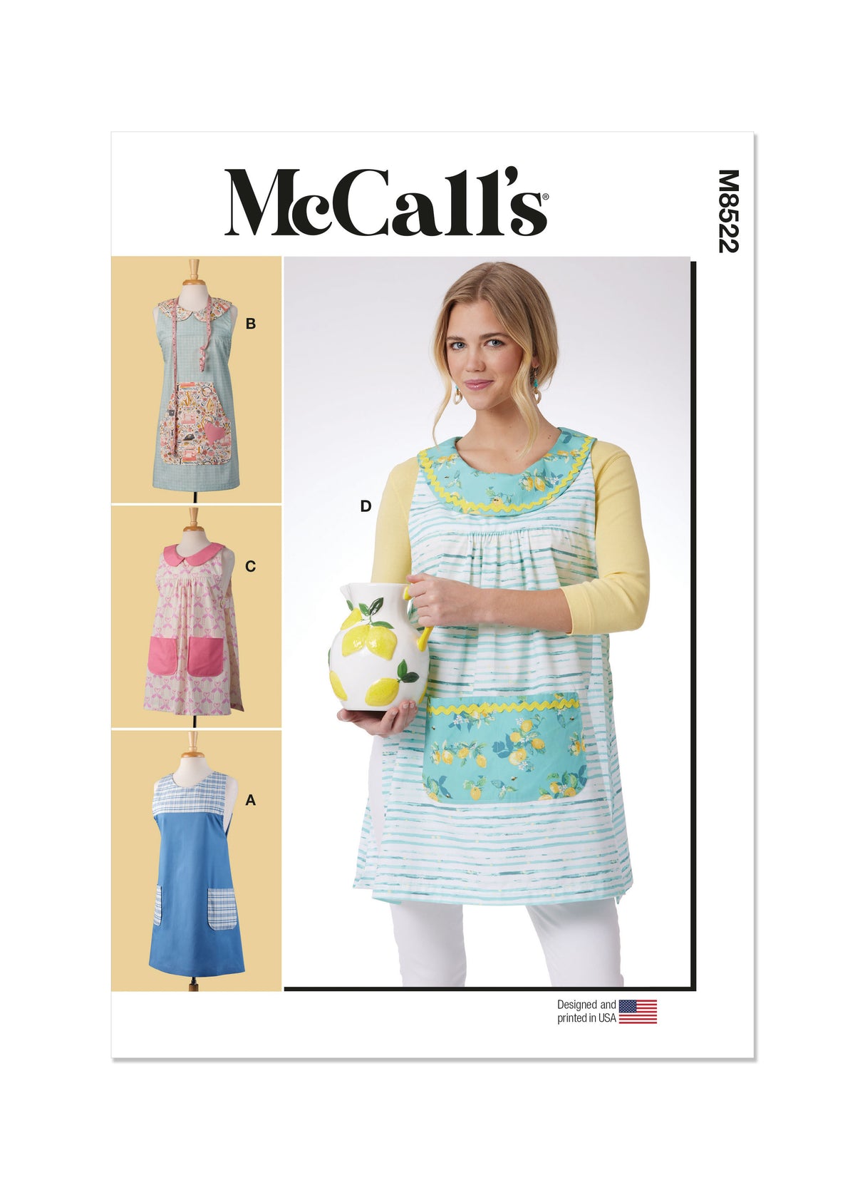Patron McCall's n°8522 - Tablier style cordonnier pour femmes