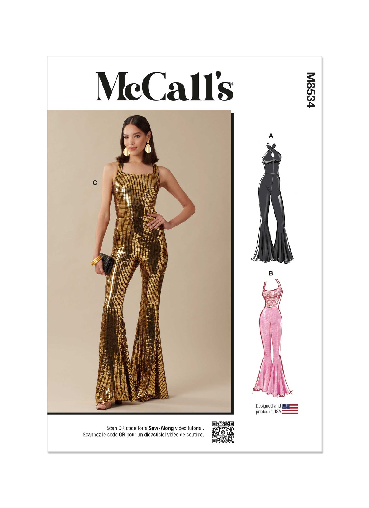 Patron McCall's n°8534 - Combinaison à jambes évasées