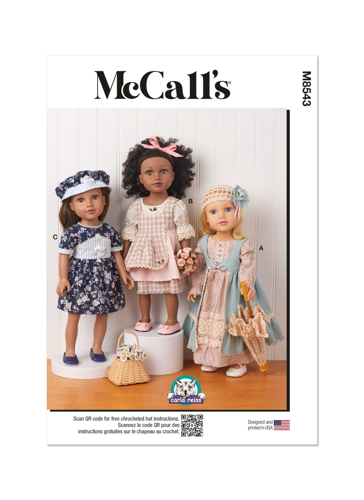 Patron McCall's n°8543 - Vêtements et accessoires pour poupées de 45 cm