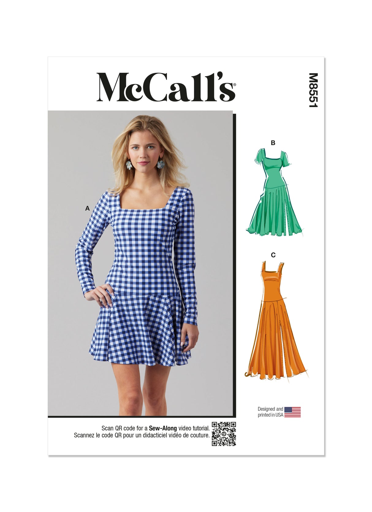 Patron McCall's n°8551 - Robe en maille variée