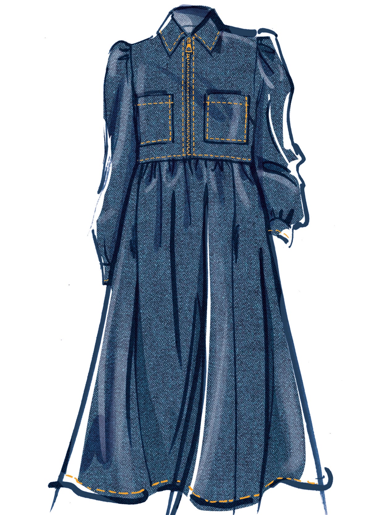 Patron McCall's n°8553 - Robe droite boutonnée devant