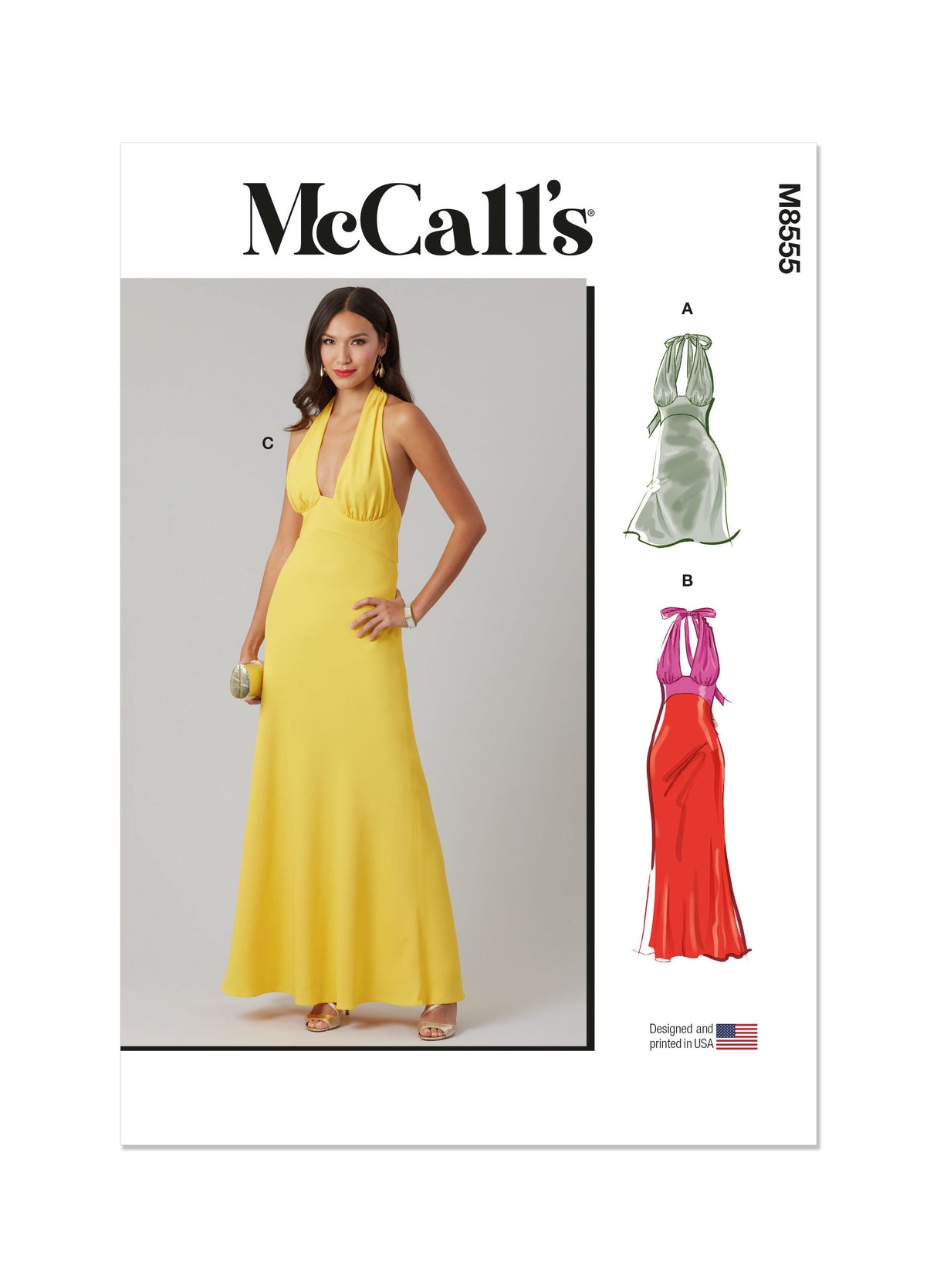 Patron McCall's n°8555 - Robe dos nu évasée