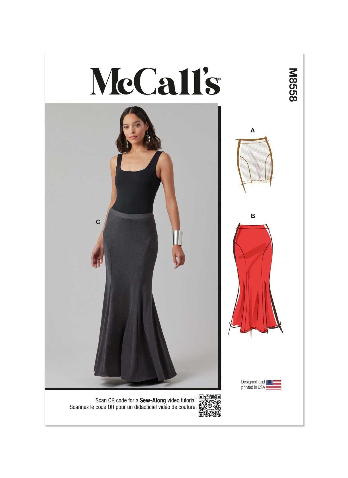 Patron McCall's n°8558 - Jupe près du corps trois longueurs