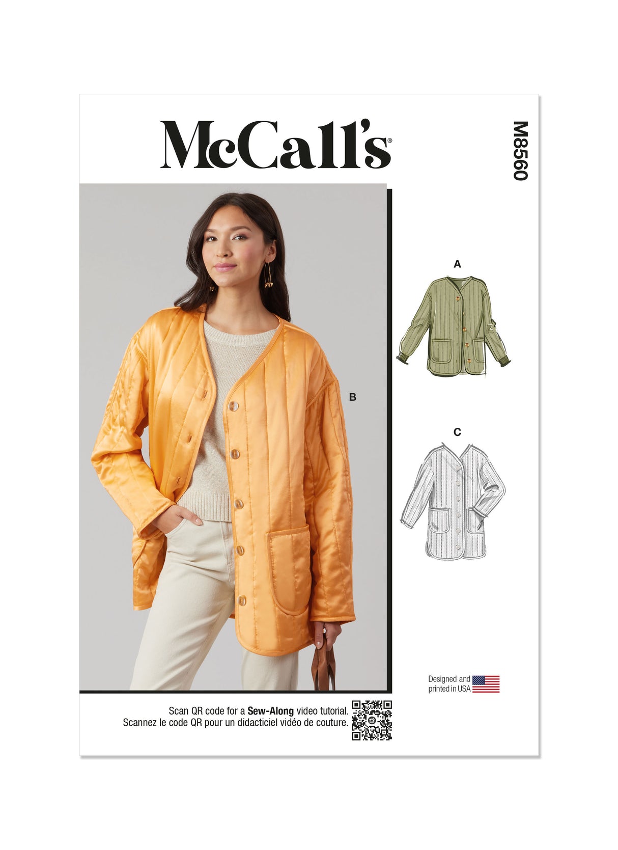 Patron McCall's n°8560 - Veste matelassée boutonnée