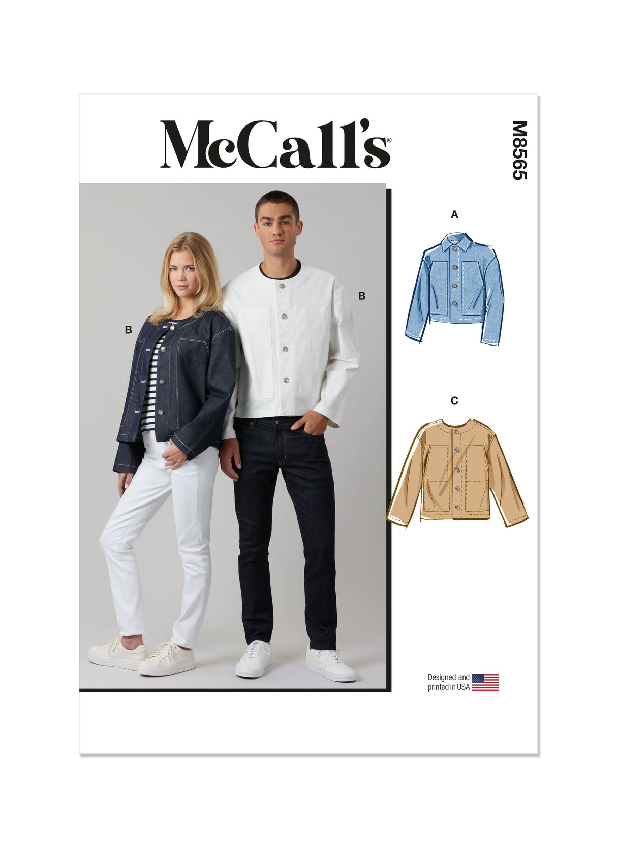 Patron McCall's n°8565 - Veste unisexe avec variantes de col