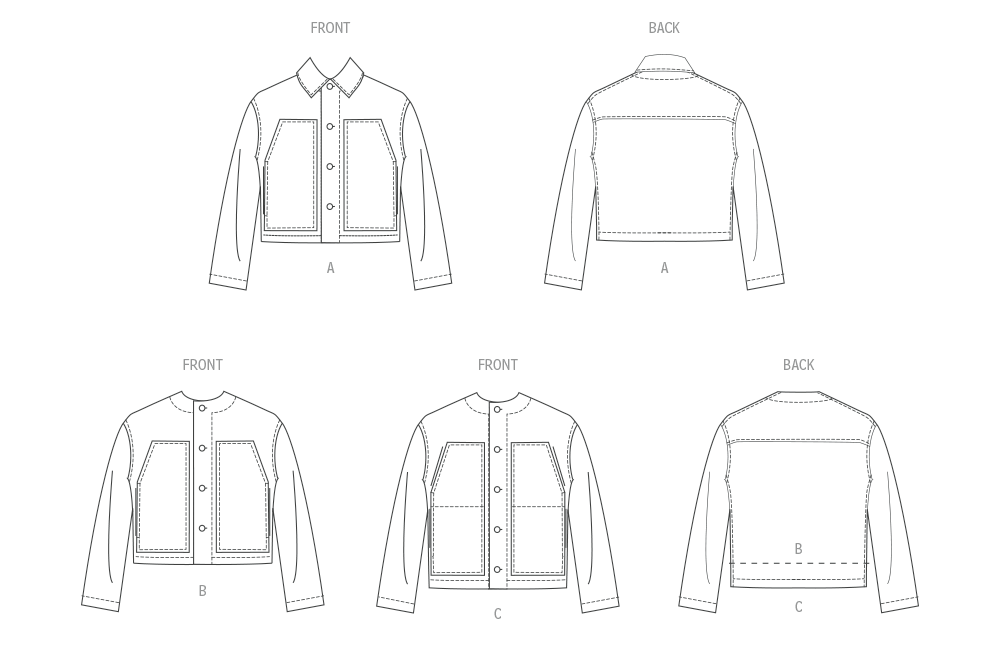 Patron McCall's n°8565 - Veste unisexe avec variantes de col