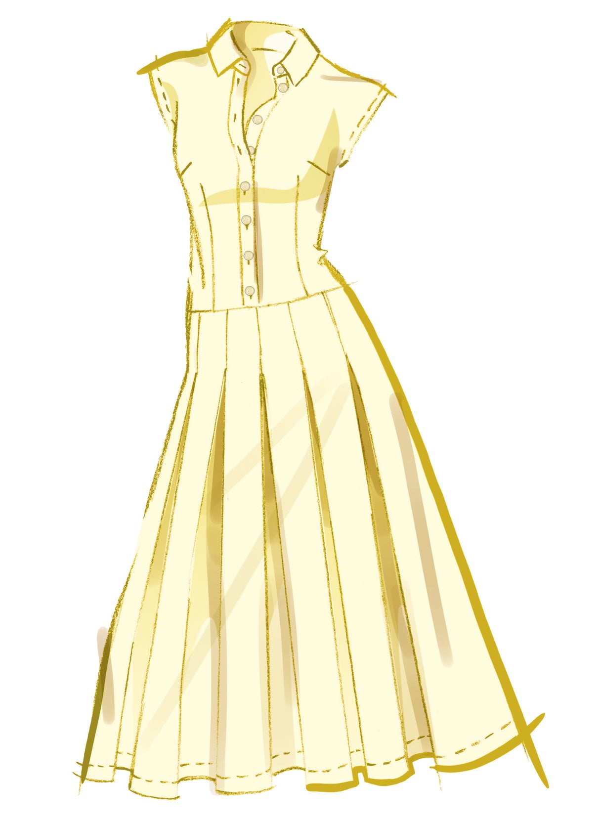 Patron McCall's n°8576 - Robe à taille basse boutonnée