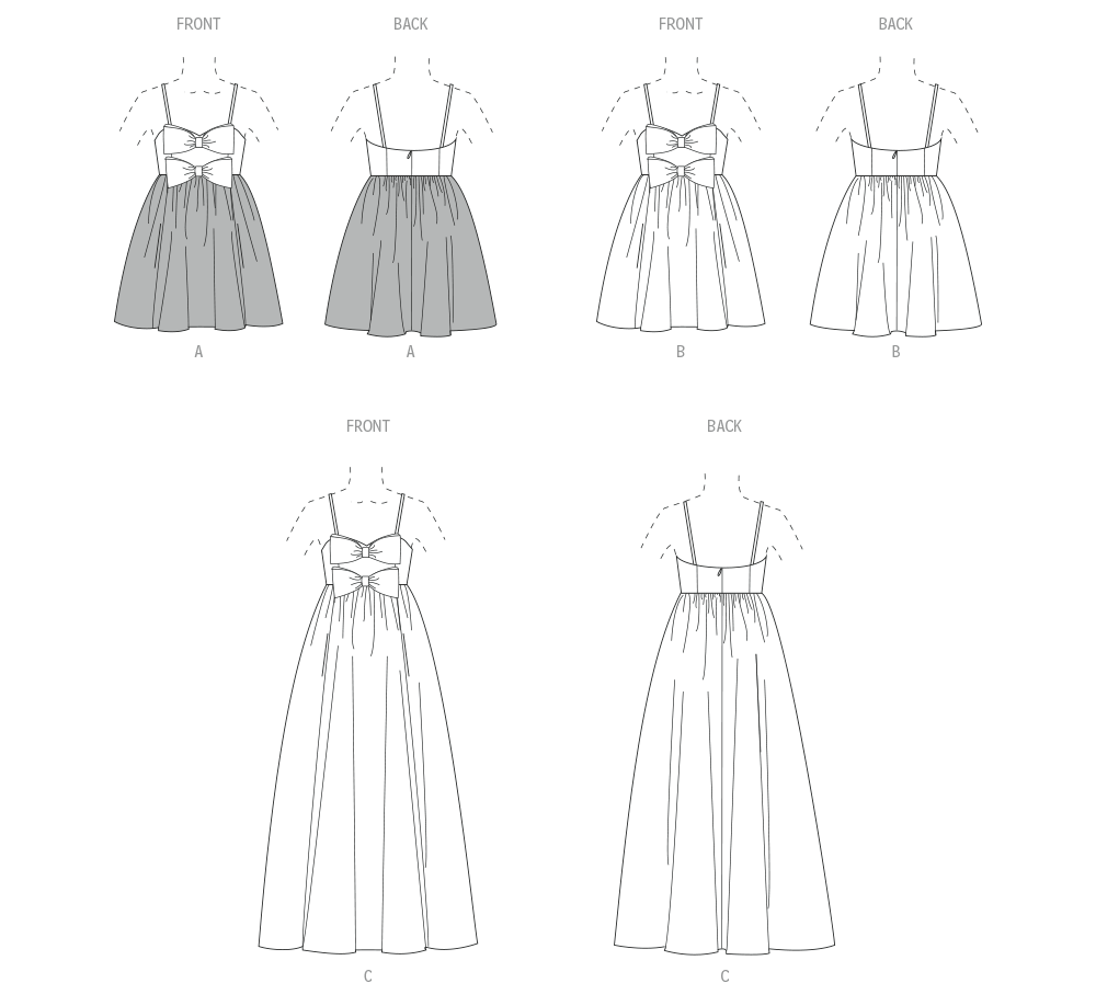 Patron McCall's n°8581 - Robe empire à col cœur et nœud double