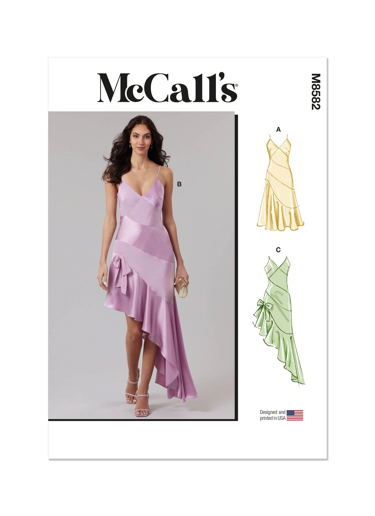 Patron McCall's n°8582 - Robe ajustée style bais coupé avec nœud dos