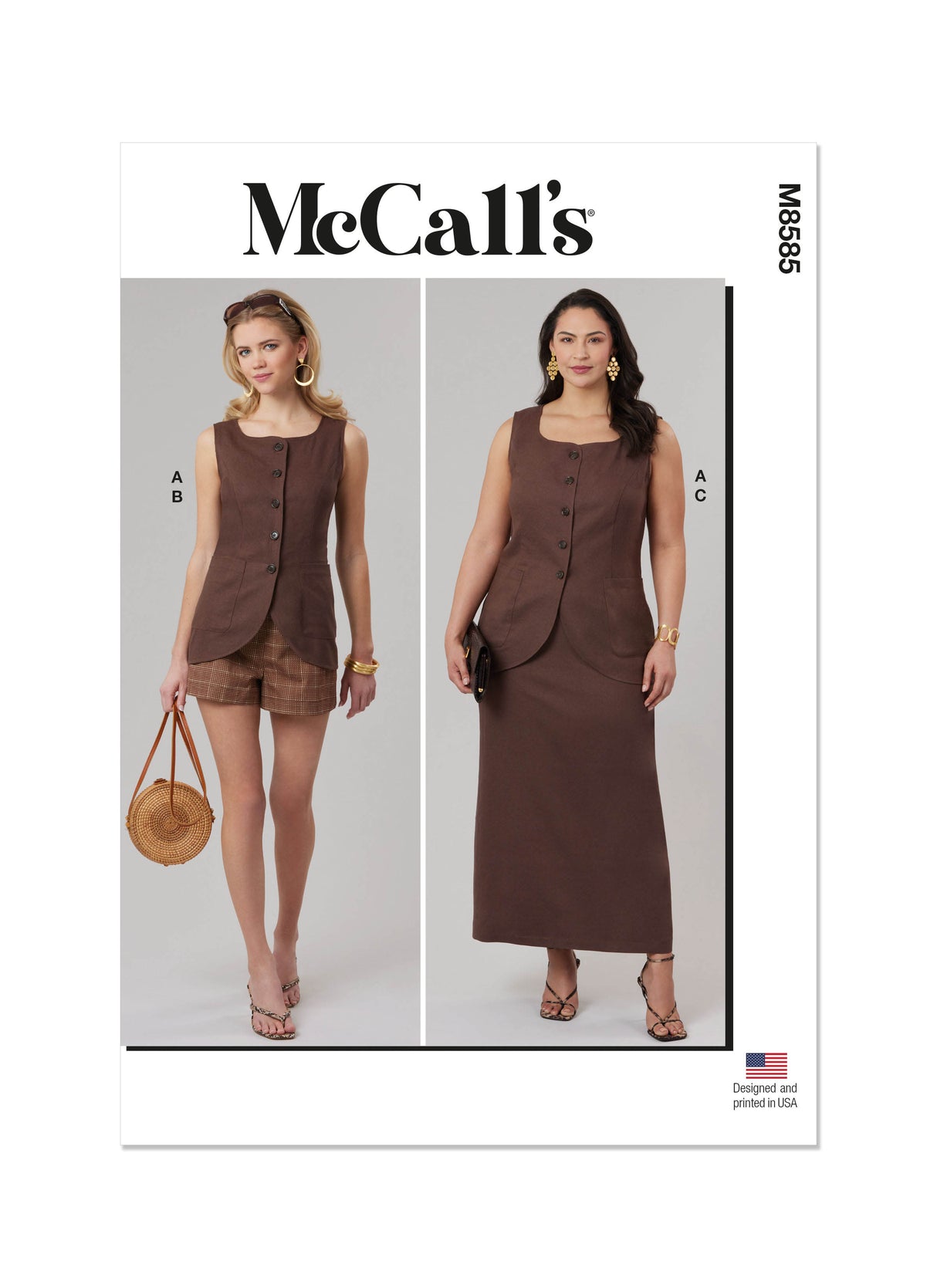 Patron McCall's n°8585 - Top ajusté, short ou jupe coordonnés