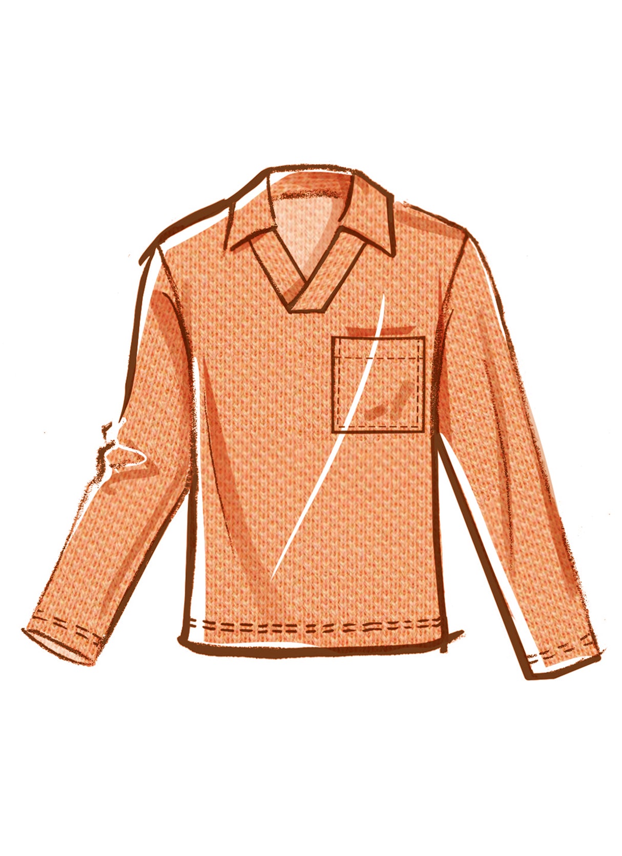 Patron McCall's n°8589 - Haut polo col V avec poche poitrine
