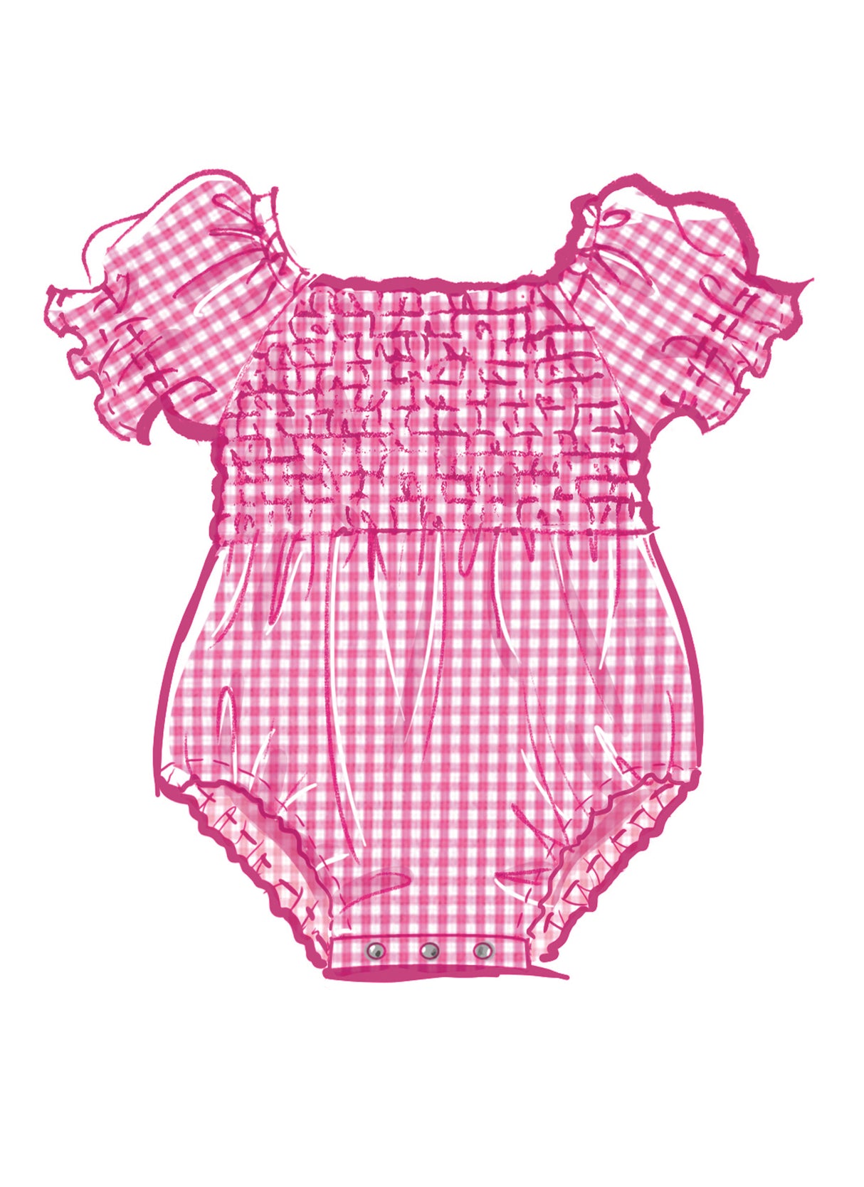 Patron McCall's n°8591 - Romper bébé, robe âgée ou bandeau assorti