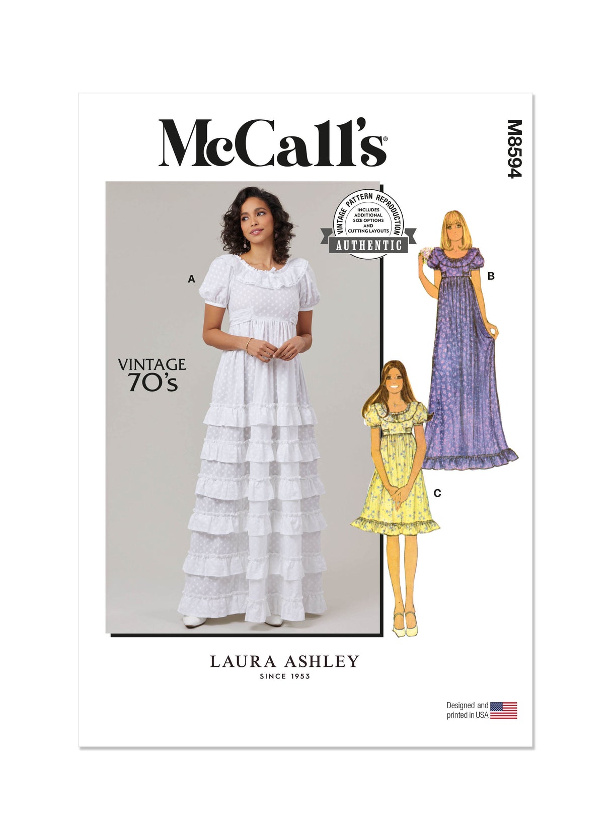 Patron McCall's n°8594 - Robe 70’s style vintage