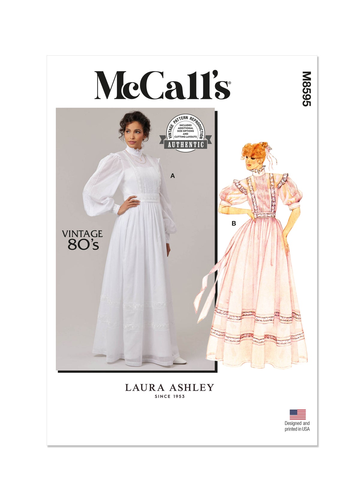Patron McCall's n°8595 - Robe longue vintage