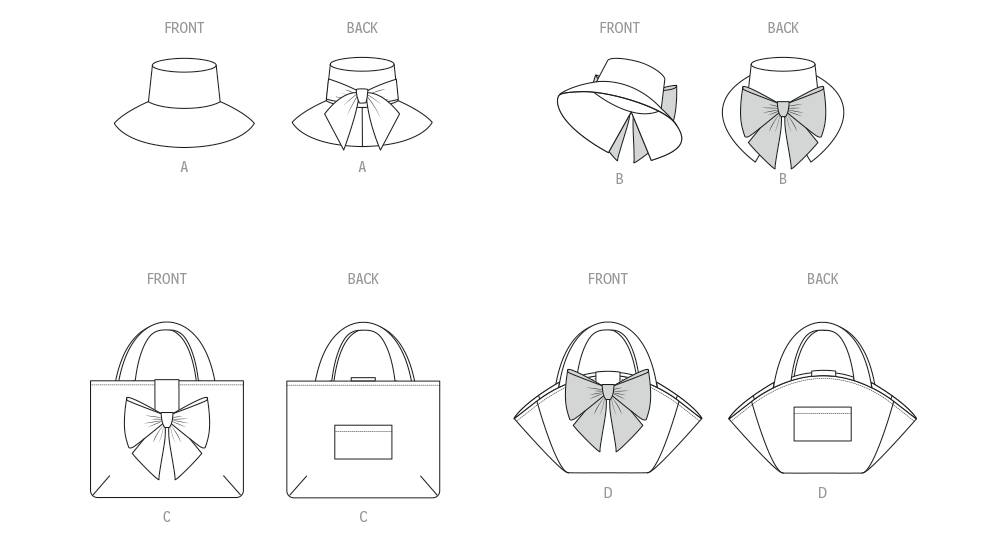 Patron McCall's n°8597 - Chapeaux et sacs