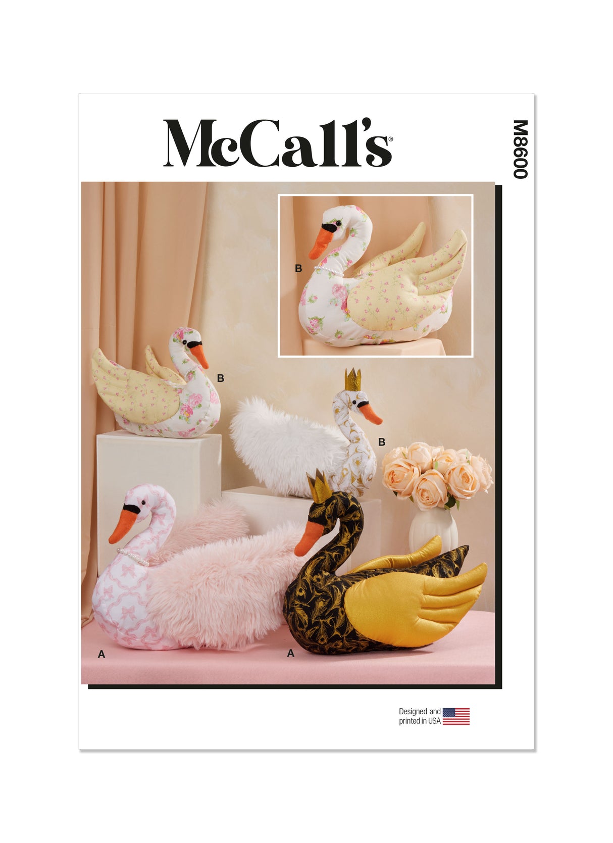 Patron McCall's n°8600 - Cygnes en peluche