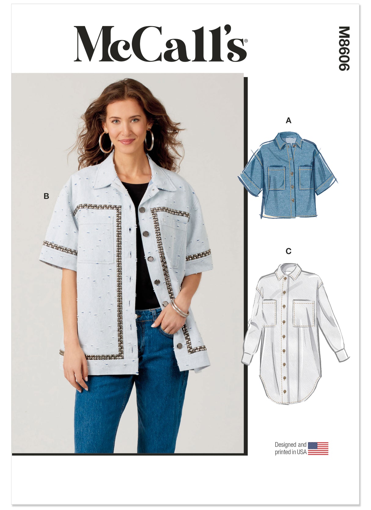 Patron McCall's n°8606 - Chemise boutonnée ample