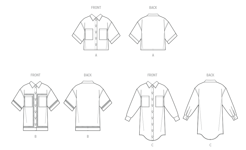 Patron McCall's n°8606 - Chemise boutonnée ample