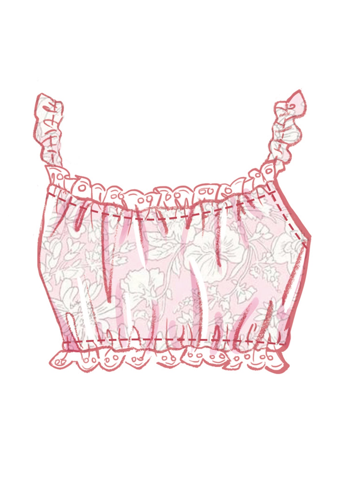 Patron McCall's n°8613 - Haut boutonné, bralette & short coordonnés