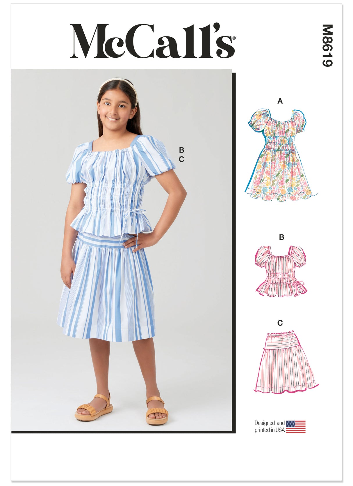 Patron McCall's n°8619 - Patron haut, jupe et robe