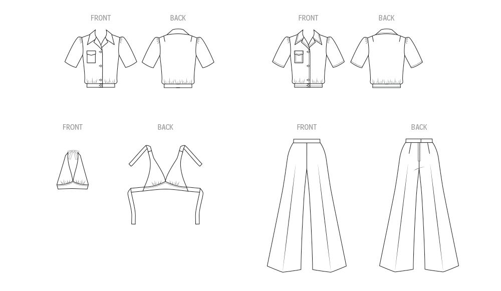 Patron McCall's n°8622 - Blouse / top halter & pantalon coordonné