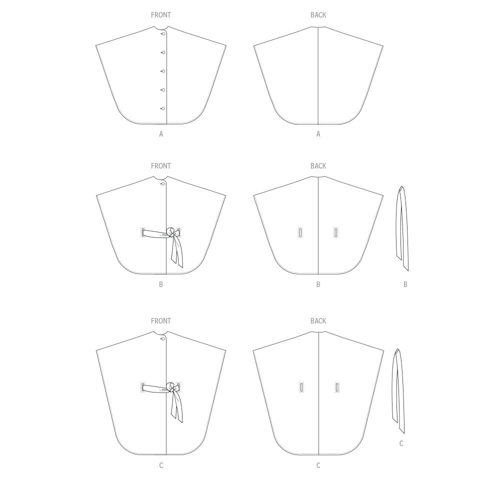 Patron McCall's n°8628 – Cape ample en plusieurs versions