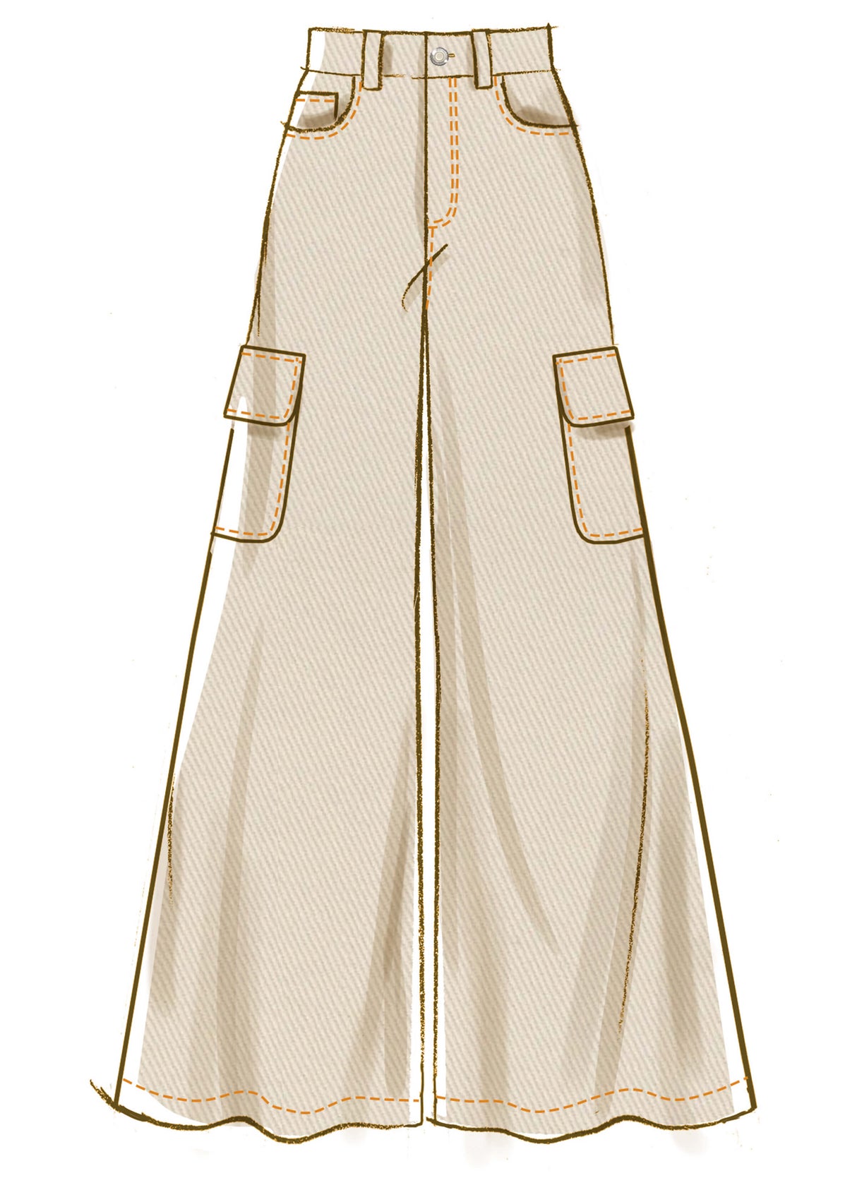 Patron McCall's n°8630 – Jean taille haute à jambes larges