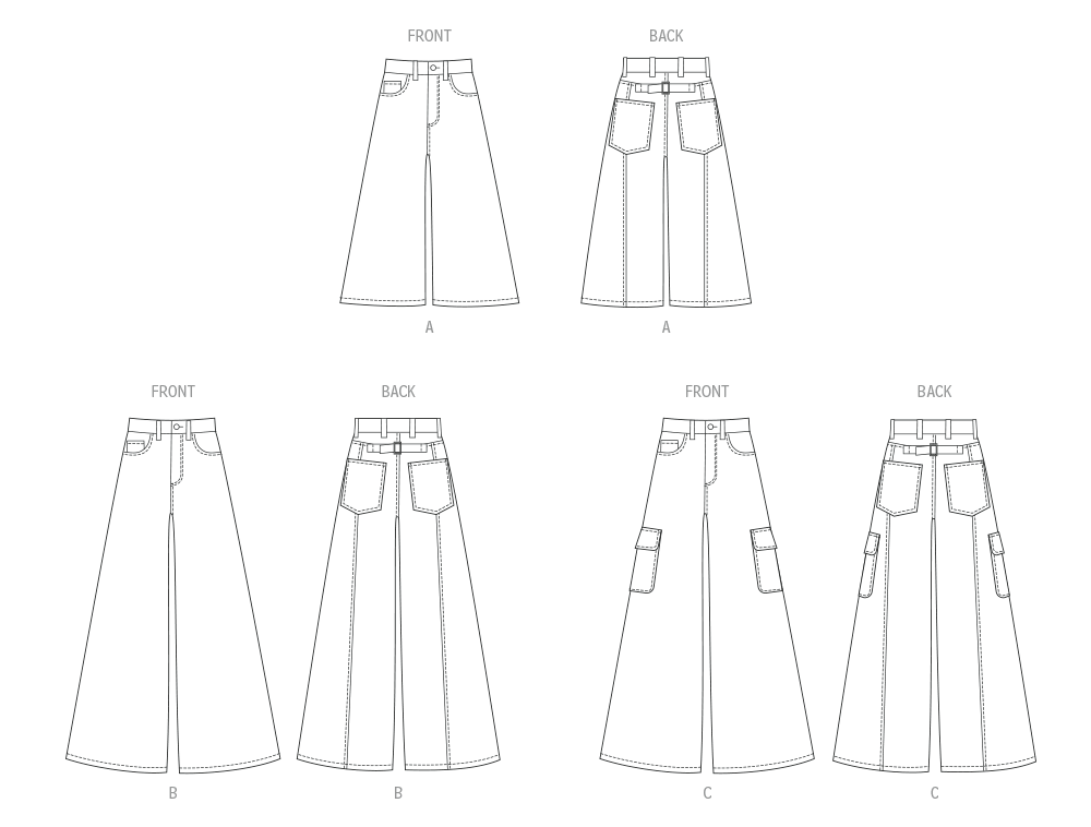 Patron McCall's n°8630 – Jean taille haute à jambes larges