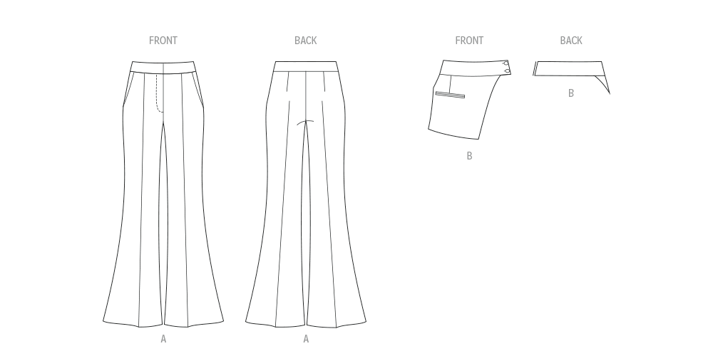 Patron McCall's n°8632 – Pantalon taille haute à jambes évasées