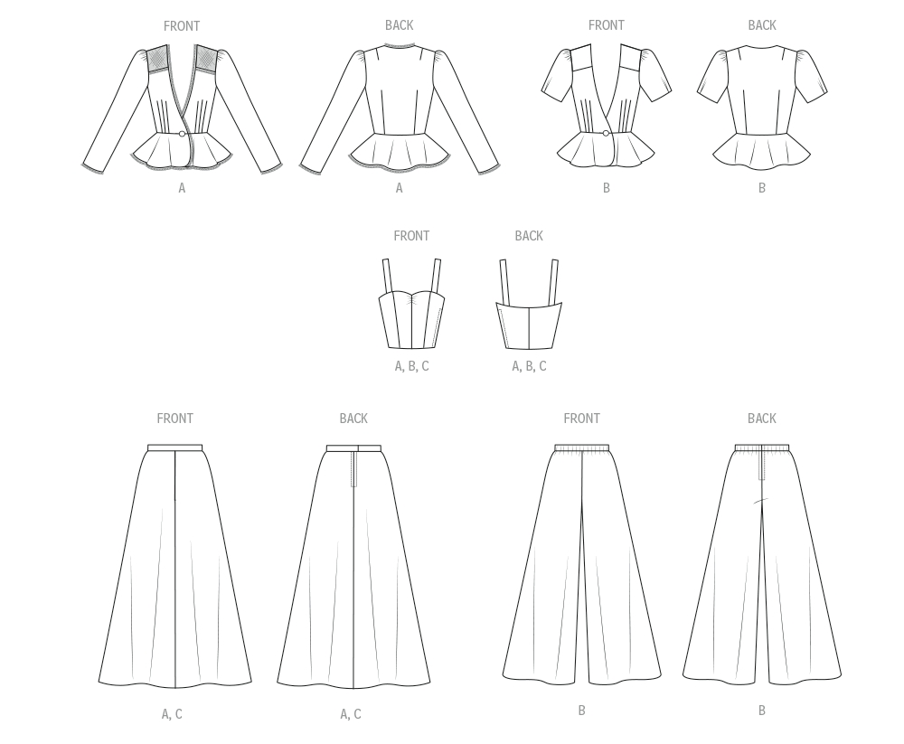 Patron McCall's n°8644 – Veste courte, caraco et mini-robe