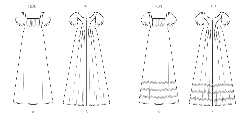 Patron McCall's n°8647 – Robes Régence à taille empire