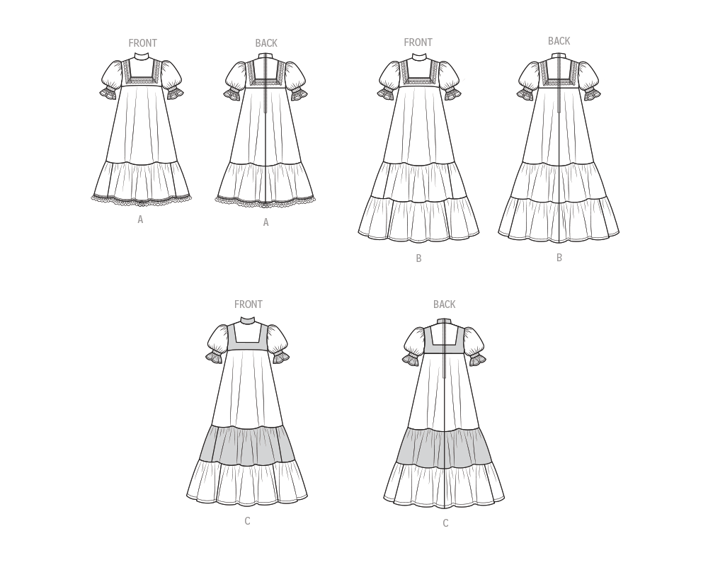 Patron McCall's n°8652 – Robes évasées à volants