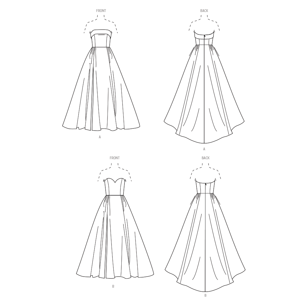 Patron McCall's n°8653 – Robe de mariée bustier