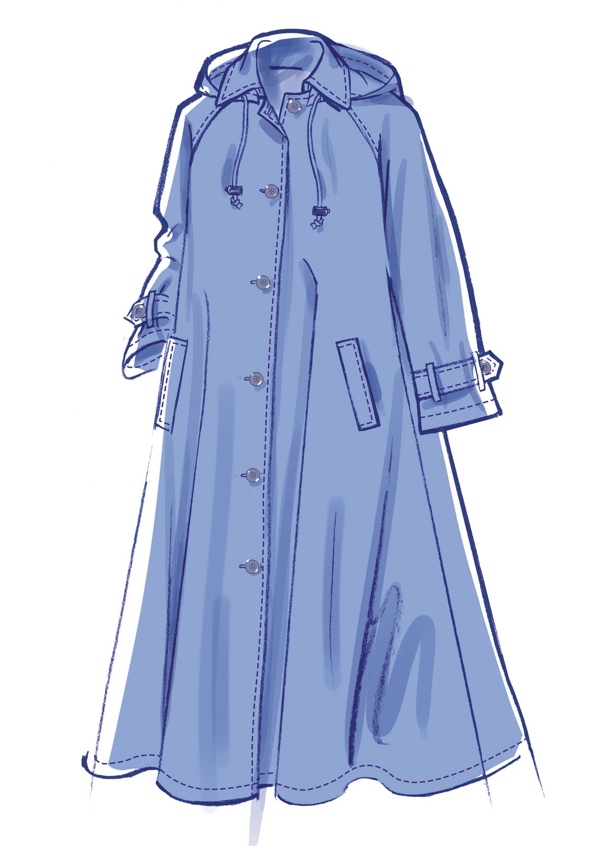 Patron McCall's n°8655 – Trench-coat évasé à capuche