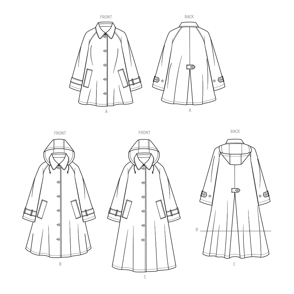 Patron McCall's n°8655 – Trench-coat évasé à capuche