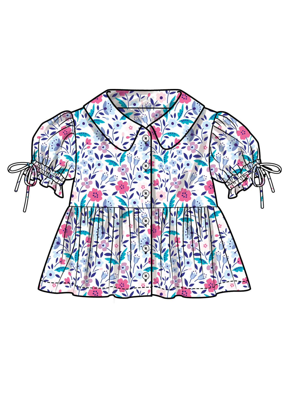 Patron McCall's n°8665 – Chemise à col et pan froncé