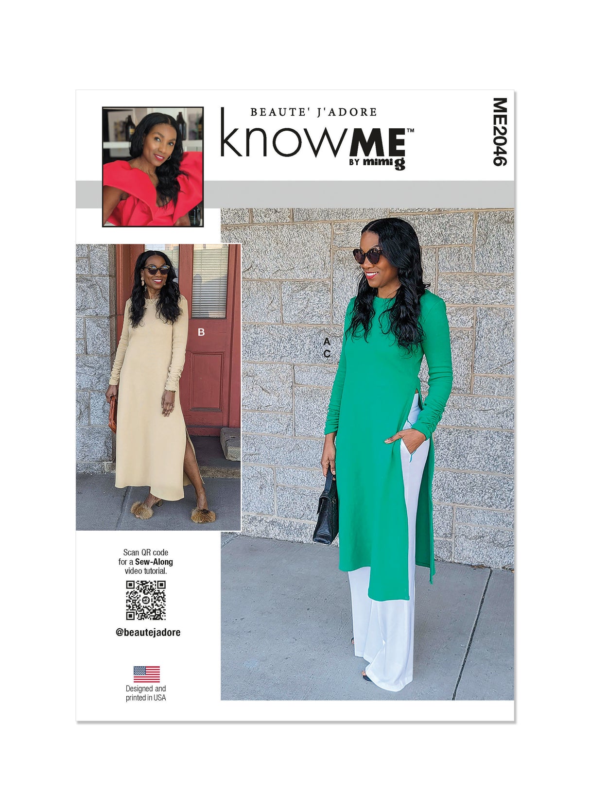 Patron Know Me n°2046 – Robe en maille et pantalon tissé pour femmes
