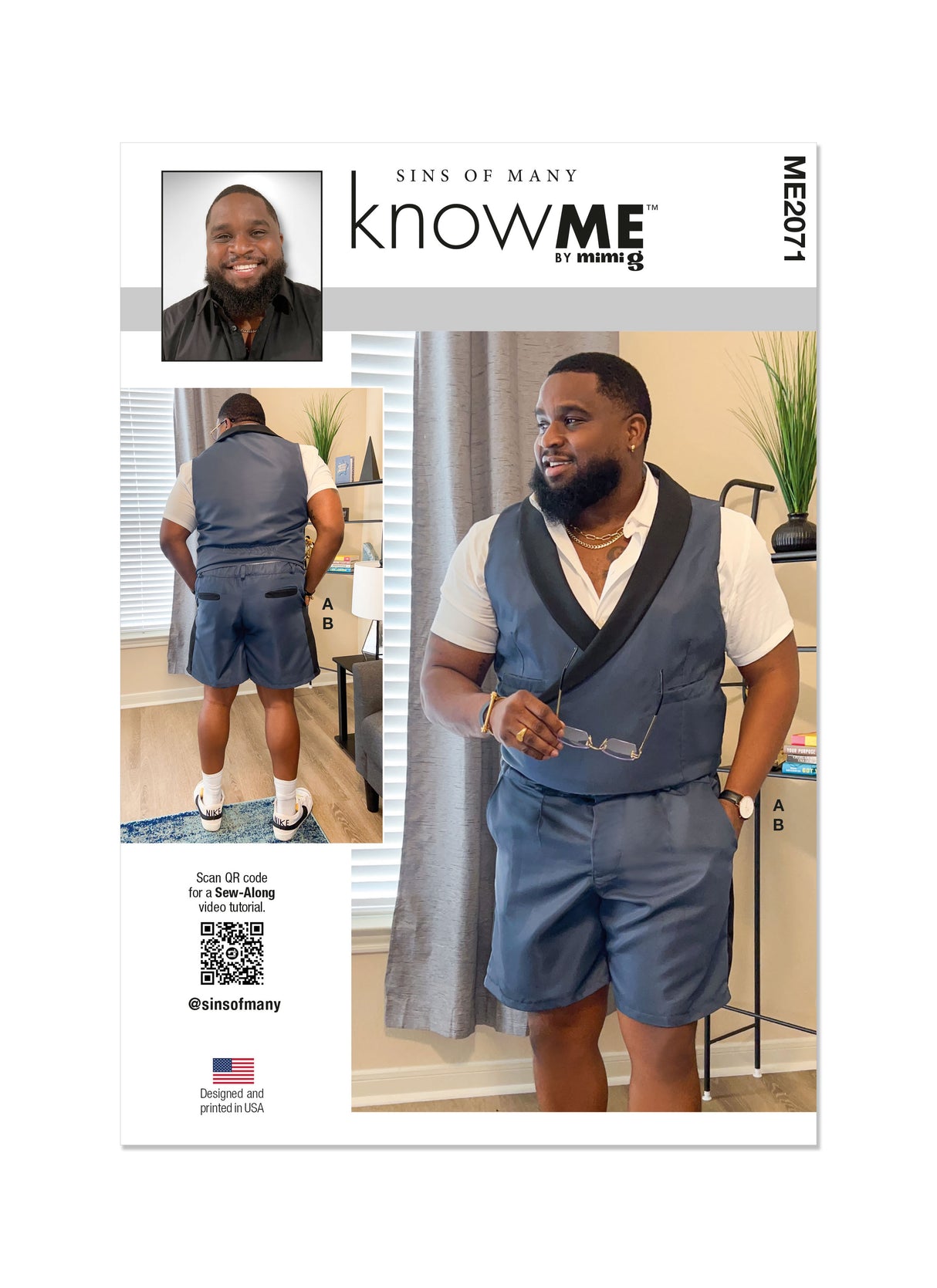 Patron Know Me n°2071 – Gilet et short pour hommes