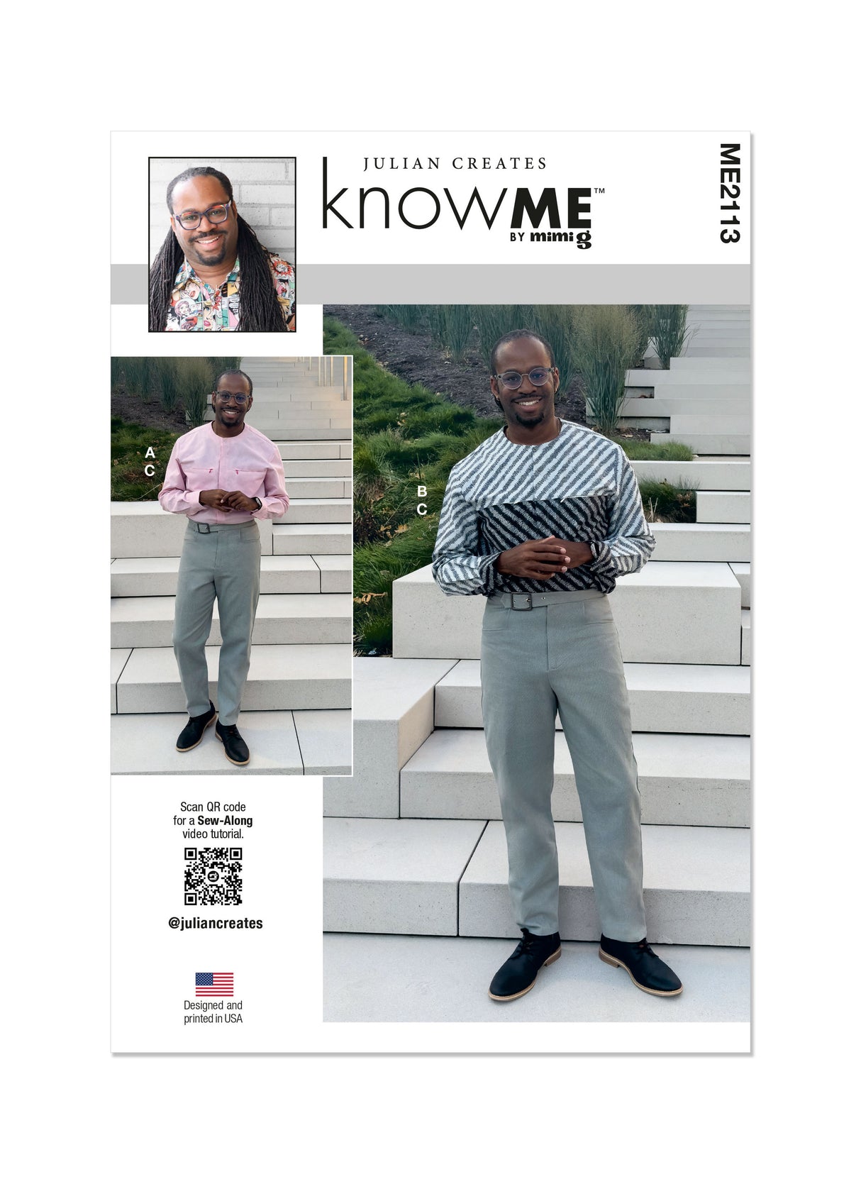 Patron Know Me n°2113 – Chemise sans col et pantalon homme