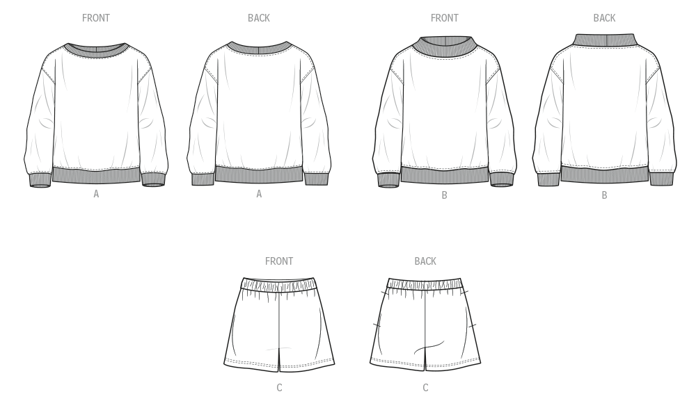 Patron Know Me n°2131 – Sweat-shirt oversize & short unisexe