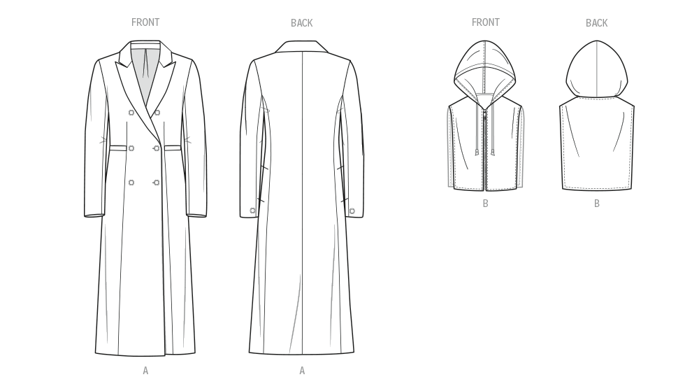 Patron Know Me n°2139 – Manteau long doublé & insert capuche