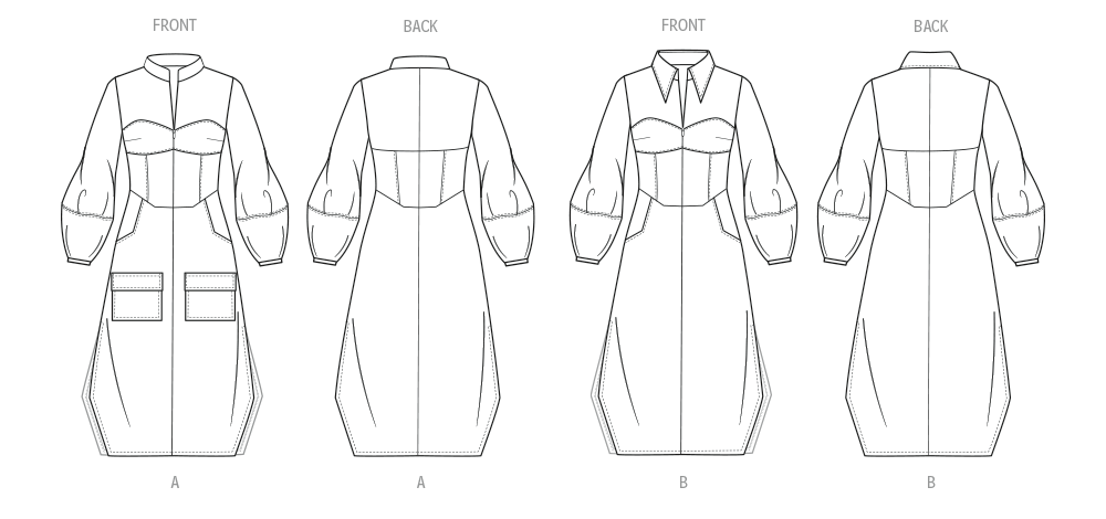 Patron Know Me n°2140 – Shirt-Dress corset midi