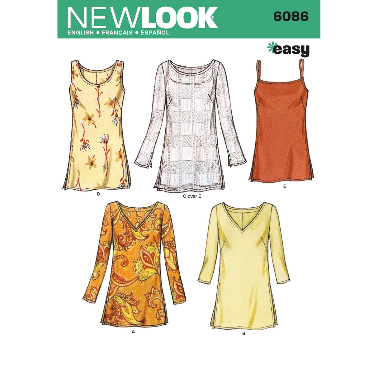 Patron New Look n°6086 - Tunique femme