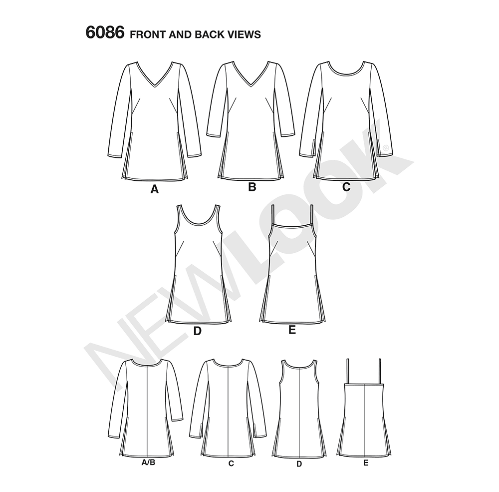 Patron New Look n°6086 - Tunique femme