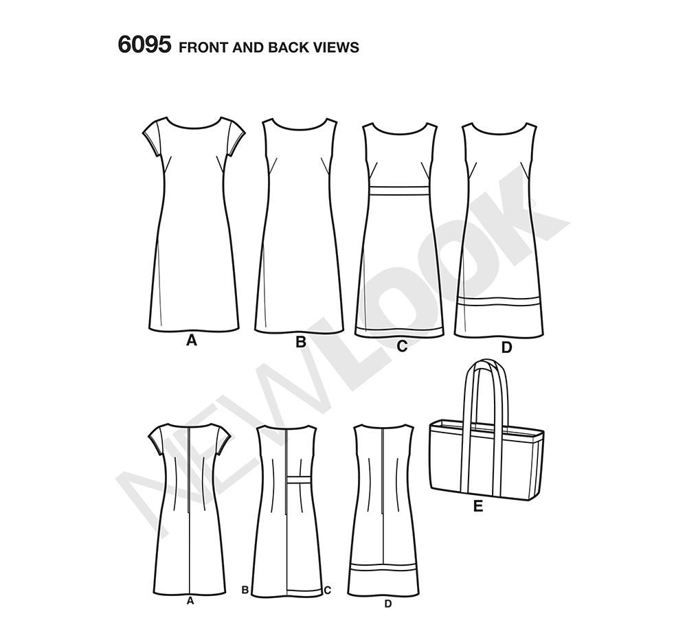 Patron New Look n°6095 - Robe et sac pour femme